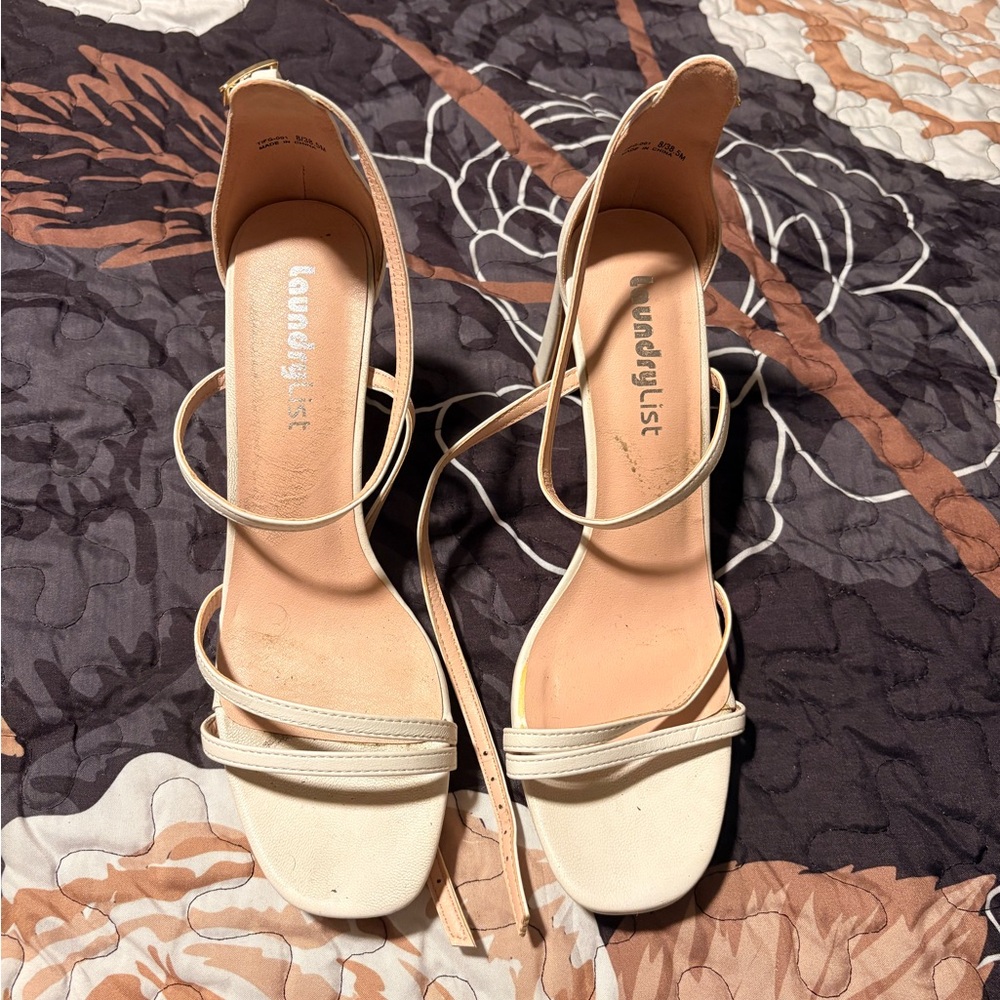White Strappy Heels